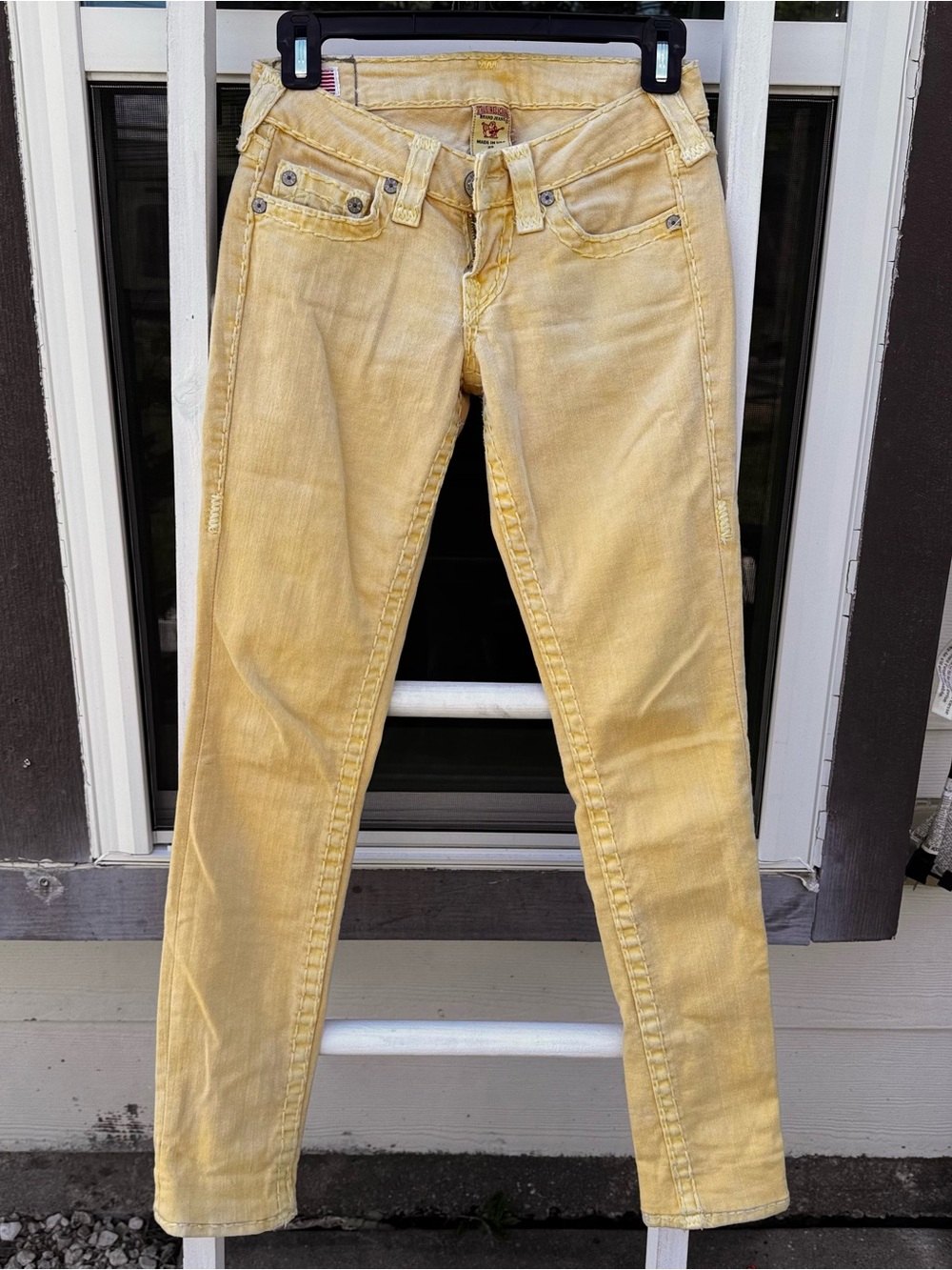 True Religion Women’s Skinny Jeans in Yellow Wash SECTION STELLA SUPER T